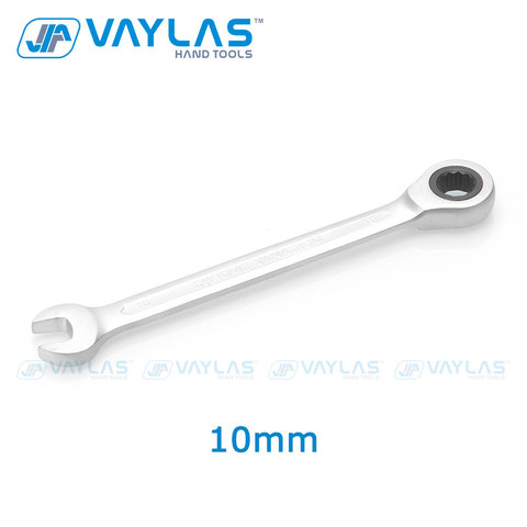 VAYLAS 10mm Dull Polished Combination Wrench Fixed Head Ratchet 72T and Open End High Torque Spanner  Repair Hand Tool ► Photo 1/6