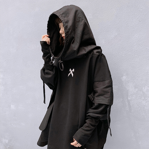 Men's clothes Hip hop Embroidery Harajuku hooded Sweatshirt Long sleeves Functional  Technology  hoodie loose comfortable tops ► Photo 1/6