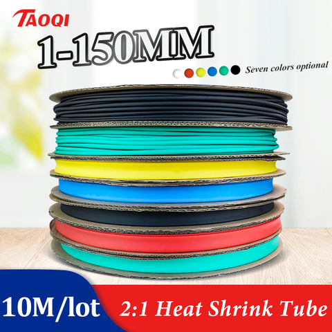 10 METER/LOT BLACK 1/2/3/4/5/6/8/10/10/12/14/16/18/20mm Heat Shrink Tubing Tube kit Insulation Tubing Wire Cable ► Photo 1/4