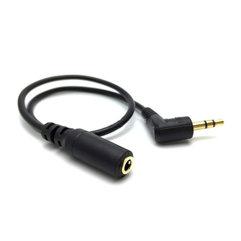 3.5mm 3 Pole Audio Stereo Male to Female Extension Cable 15cm 90 Degree Right Angled AUX Cord ► Photo 1/1