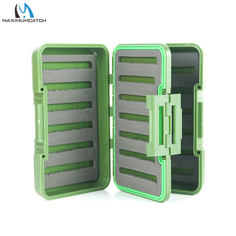 Maximumcatch Olive Green Waterproof Slit Foam Fly Fishing Box With Swing Leaf Plastic Fly Box ► Photo 1/6