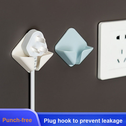 Kitchen Hanger Plug Bracket Organizer Socket Cord Storage Rack Shelf Holder Wall Mounted Adhesive Force Sticky Hook Bathroom ► Photo 1/6