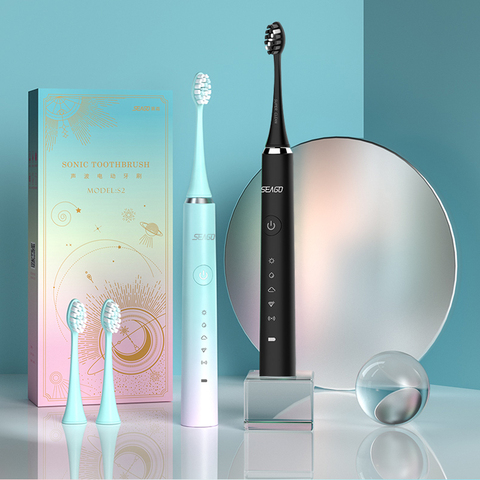 Seago Sonic Electric Toothbrush USB Recharge For Adult 5 Modes Smart Timer Ultrasonic Tooth Brush Whitening Replace Brush Heads ► Photo 1/6