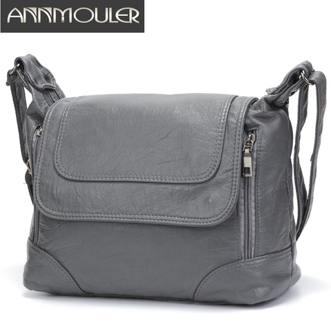 Annmouler Large Capacity Women Crossbody Bag Brand Shoulder Bag Soft Pu Leather Messenger Bag Large Tote Bag Quality Women Bolsa ► Photo 1/6