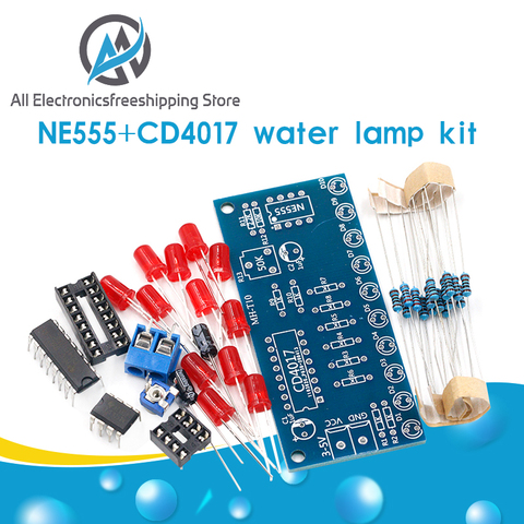 NE555 CD4017 Running LED Flow Light Electronic Production Suite Control Board Module Capacitor Oscillator Clock Siganal DIY Kit ► Photo 1/6