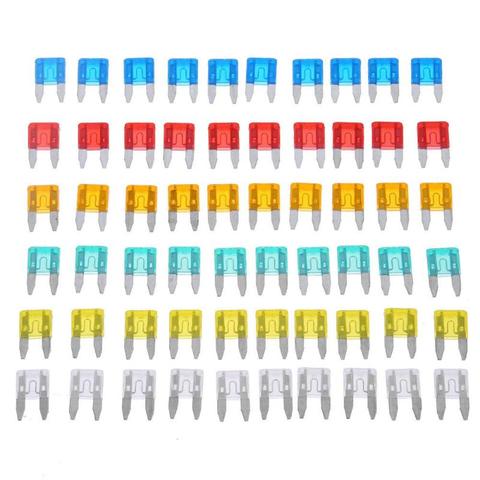 60pcs Auto Car Truck Mini Fuse Blade 5A 10A 15A 20A 25A 30A Mixed Set Kit Cars Safety Blade Fuses Accessories Kit hot sale ► Photo 1/6