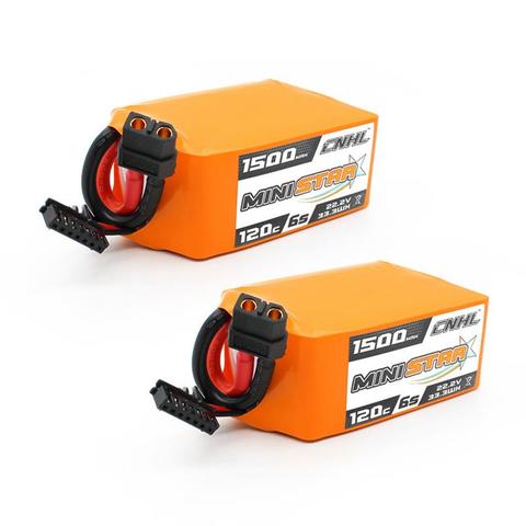 2 Pack CNHL Ministar 1500MAH 22.2V 6S 120C Lipo Battery With XT60 Plug for FPV Racing RC  Helicopter Airplane ► Photo 1/6