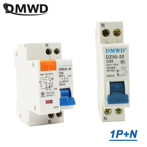 Mini Circuit breaker DPN DZ30-32 DZ30LE-32 1P+N 10A 16A 20A 25A 32A 220V  230V 50HZ 60HZ Breaker DIN RAIL RCB RCCB - Price history & Review