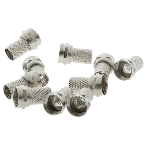 10 Pcs New Copper Twist On RG6 F Type Coaxial Cable Connector Plugs High Quality Connector For TV Satellite Antenna Coax Cable ► Photo 1/6