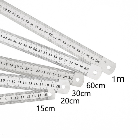 1PC 15cm/20cm/30cm/50cm Double Side Scale Stainless Steel Straight Ruler Measuring Tool School Office Supplies  For Students ► Photo 1/6
