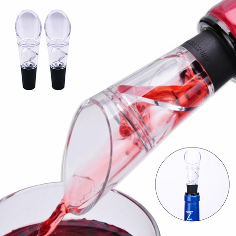 2pcs Quick Decanter White Red Wine Bottle Drop Stop Top Stopper Dumping Funnel Aerator Pourer Premium Aerating Decanter Spout ► Photo 1/6