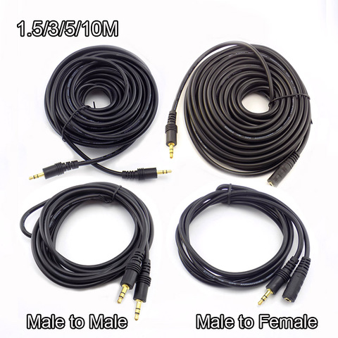 1.5/3/5/10M 3.5mm Stereo Male to Male Jack Male to Female Audio Aux cable Extension Cable Cord for Computer Laptop MP3/MP4 ► Photo 1/6