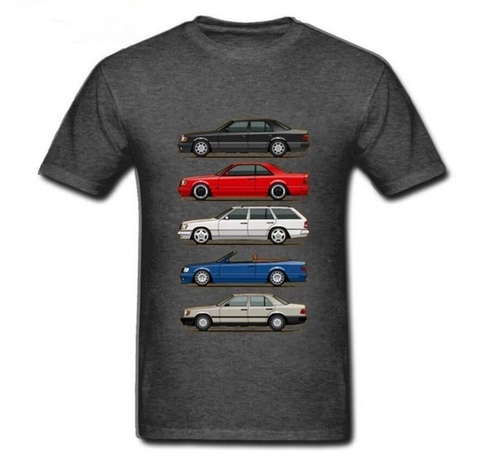 New 2022 Stack of  W124 E Class Men T Shirts Round Collar Tops Short Sleeve O-neck tshirt men Youth Car styling T-shirt ► Photo 1/6