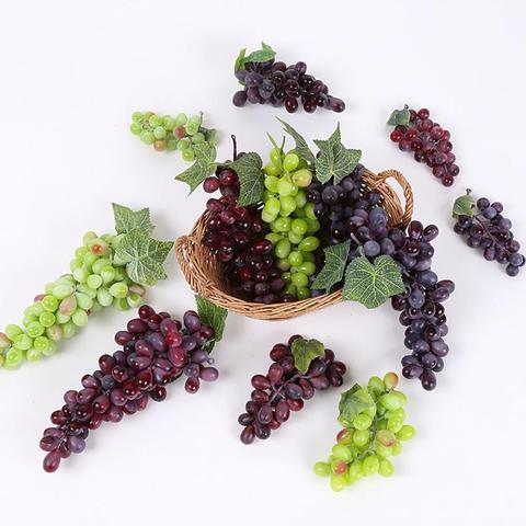 Real Touch Artificial Fruit Grapes Plastic Fake Leaves Christmas Home Garden Wedding Party Decoration Food Photography Props ► Photo 1/5