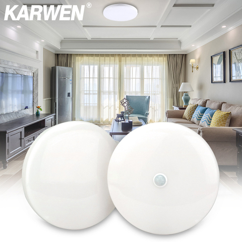 KARWEN Surface Mounted PIR Motion Sensor LED Ceiling Light 8W 18W Modern Ceiling Lights 85-265V Cold white for Home Hallway Gate ► Photo 1/6