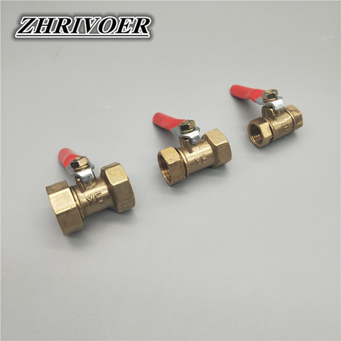 Pneumatic 1/8 1/4'' 3/8'' 1/2'' BSP Female Thread Mini Ball Valve Brass Connector Joint Copper Fitting Coupler Adapter Water Air ► Photo 1/6