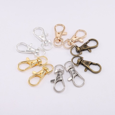 10pcs/lot Key Chain Ring Swivel Trigger Lobster Clasp DIY Craft Outdoor Backpack Bag Parts Snap Hook Supplies For Jewelry Making ► Photo 1/6