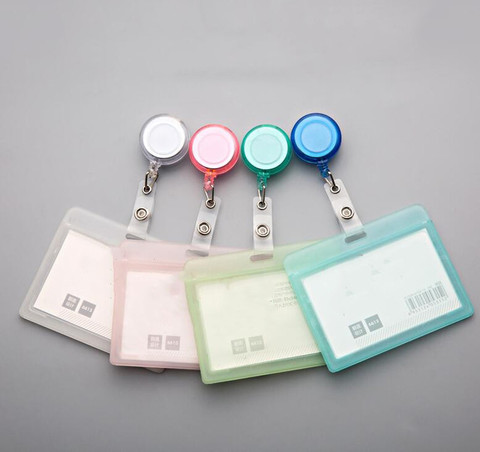 10pcs Plastic Matte Pull Retractable Badge Reel ID Holder Clip