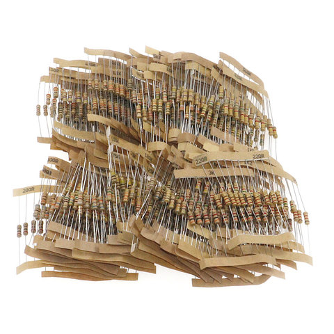 1000pcs/lot 100Values x 10Pcs 5% 1/2W 1ohm -10Mohm Carbon Film Resistor Assortment Kit Electronic Component ► Photo 1/3