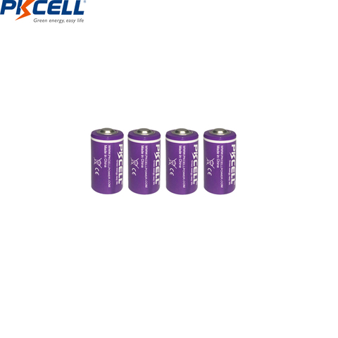 4PCS/lot PKCELL  ER14250 14250 1/2 AA Battery 3.6V 1200mAh LiSOCl2 Lithium Battery Batteries for GPS/Electricity/Water/Gas Meter ► Photo 1/5
