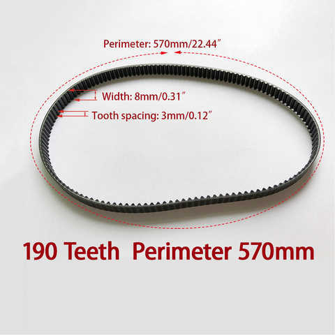 190 Teeth Breadmaker Conveyor Belts bread machine belts Bread Maker Parts 190Teeth Perimeter 570mm Kitchen Appliance accessories ► Photo 1/6