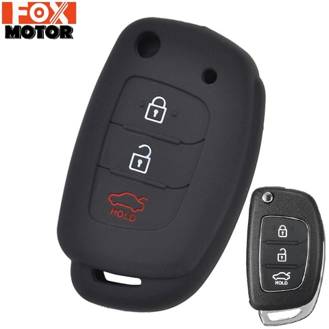 3 Button For Hyundai Creta I10 I20 Tucson Elantra Santa Fe 2016 2017 2022 Silicone Car Remote Flip Key Fob Shell Cover Case ► Photo 1/6