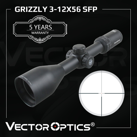 2022NEW Vector Optics Grizzly 3-12x56 Riflescope Hunting 3-12x 56mm Rifle Scope German #4 Glass Reticle With Red Illuminated Dot ► Photo 1/6