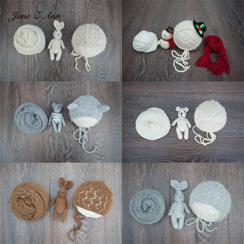 Jane Z Ann Newborn Handmade knitted doll snowman hat wraps  photography props studio shooting accessories ► Photo 1/6