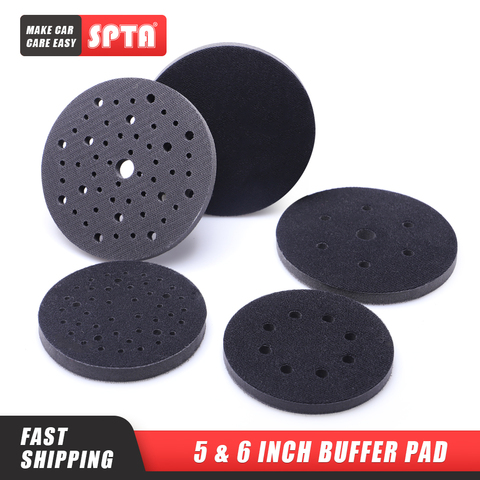 SPTA New Arrival Buffer Pad 5 & 6 Inch Black Heat Emission Cushion Hook&Loop Buffering Pad for Backing Plate ► Photo 1/6