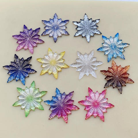 Christmas snowflakes Rhinestones Flat Back Acrylic Gems Crystal Stones Non Sewing Beads for DIY Clothes 32mm 10pcs -B42 ► Photo 1/6