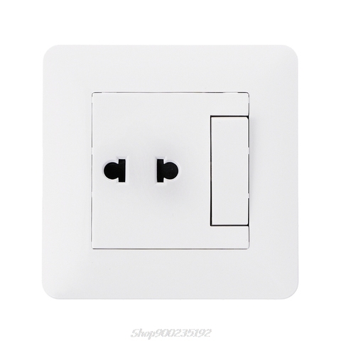 Wall Outlet 2 Hole Universal Power Socket With 1 Gang 2 Way Light Switch Porcelain White Wall Panel Jy22 20 Dropship ► Photo 1/6