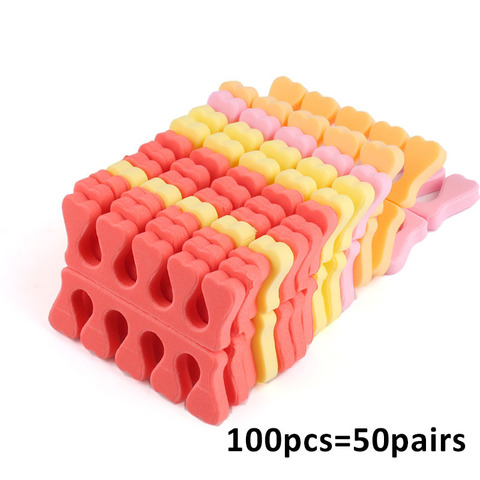100Pcs Soft Foam Sponge Toe Separators Popular Finger Separator Dividers Nail Art Manicure Pedicure Nail Gel Tools #3374 ► Photo 1/6