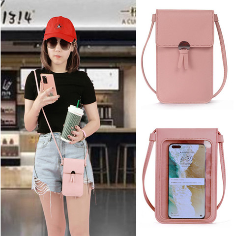 New Summer Women Outdoor pocket wallet Crossbody Bag Heart Shaped Decorative Mobile Phone Screen Touch Daily ► Photo 1/6