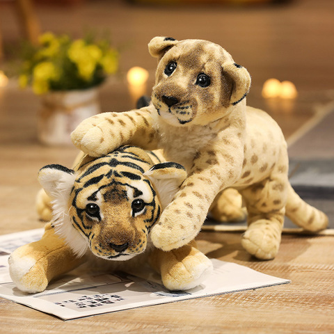 39/48/58cm Lovely Lion Tiger Leopard Plush Toys Cute Simulation Dolls Stuffed Soft Real Like Animal Toys Child Kids Decor Gift ► Photo 1/6