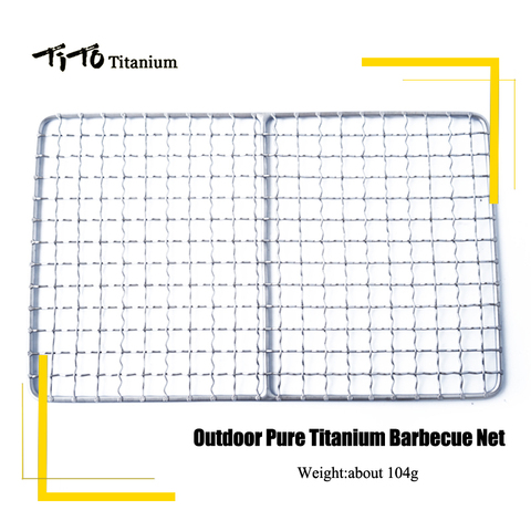 TiTo Pure Titanium Barbecue net Outdoor Camping Meal Titanium Plate Barbecue net Alloy Mesh Charcoal Grill with Storage ► Photo 1/6