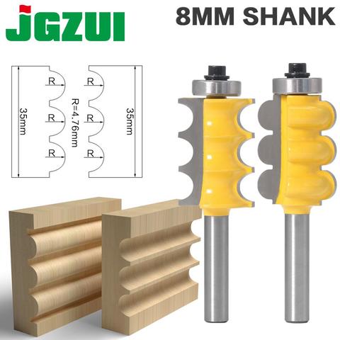 2PC 8mm Shank Triple Bead & Triple Flute Large Molding Router Bits Set Line knife Woodworking cutter ► Photo 1/6