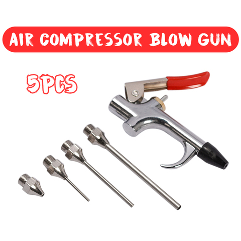 5pcs/set Air Compressor Blow Gun Metal Tool Npt Air Inlet Kit Spray Blower Inflatable Needle Cleaning Accessories Tool Kit ► Photo 1/5