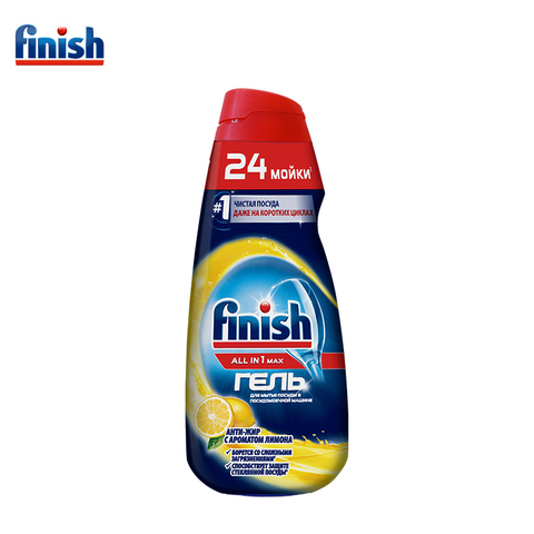 Finish All in 1 Max gel antifat with lemon flavor 600 ml dishwasher powder dishwasher gel tablets for dishwashers capsules for dishwashers For washing dishes  means for washing dishes gel for washing dishes ► Photo 1/1