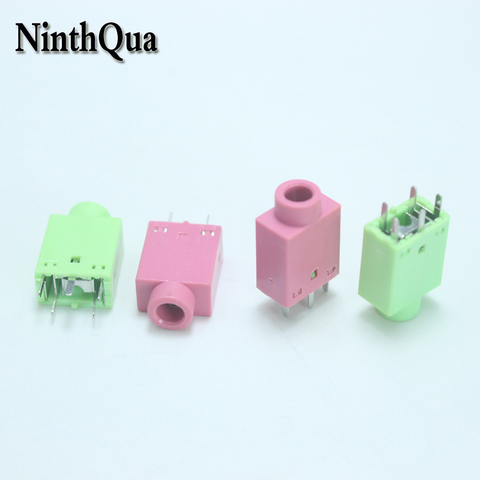 4pcs 3.5mm Female Audio Connector 5 Pin DIP Headphone Jack Socket PJ-358 Pink Green ► Photo 1/5