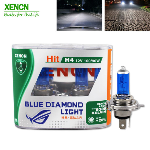 XENCN H4 12V 100/90W 5300K Blue Diamond Car Light High Power UV Filter Halogen Super White car light for yaris pajero New 2Pos ► Photo 1/5