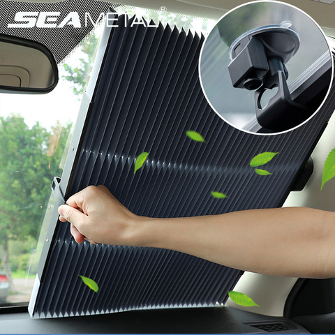 Car Retractable Windshield Sunshade with Suction Cups Sun Proetect for Auto UV Blocking Foldable Car Sun Shade Window Sun Block ► Photo 1/6