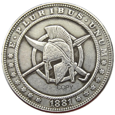 HB(116)Hobo USA 1881 Morgan Dollar skull zombie skeleton Silver Plated Copy Coins ► Photo 1/2