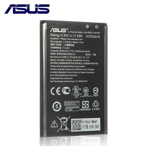 Original Battery for Asus Zenfone 2 Laser ZE601KL Selfie ZE550KL Z00LD Z011D ZD551K Z00UD C11P1501 3000mAh Full Capacity ► Photo 1/2