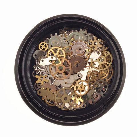 2 Box Mini Mixed Steampunk Cogs Gear Clock Charm UV Frame Resin Jewelry Fillings ► Photo 1/6