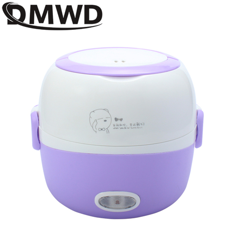 DMWD 2 layers MINI rice cooker insulation heating electric lunchbox Portable Steamer multifunction automatic Food Container 220V ► Photo 1/6