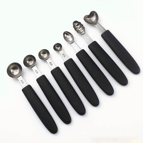 Multifunctional Single Head Stainless Steel Fruit Dig Ball Spoons Portable Ice Cream Spoons  Melon Scoops Kitchen Tools ► Photo 1/6