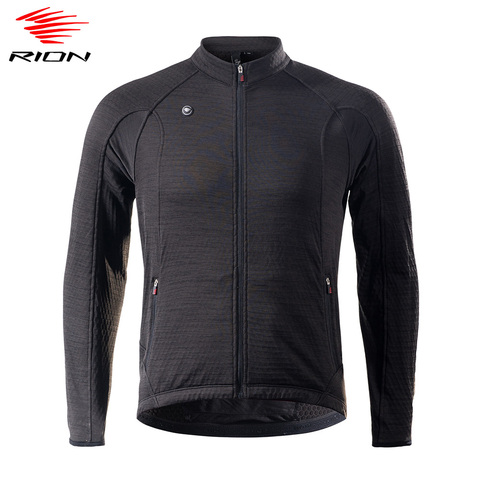 RION Mens Cycling Jersey 2022 Spring Thermal Fleece Long Sleeve Road Bike Jersey MTB Downhill Cycling Clothing maillot ciclismo ► Photo 1/6