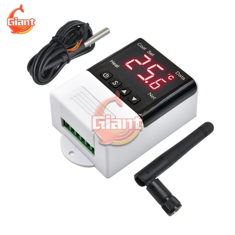 New Digital Temperature Controller For Incubator Cooling Heating Switch Thermostat AC 110V 220V DS18B20 Sensor with WIFI Antenna ► Photo 1/6