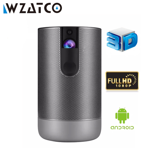 WZATCO D2 3D Smart Projector Full HD 1920x1080 Android 7.1 5G wifi 300Inch DLP Proyector Support 4K Video Game LED Beamer ► Photo 1/6