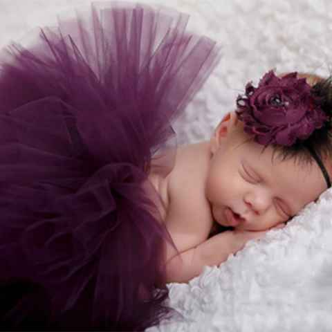 Newborn Photography Props Baby Girls Princess Tutu Skirt Headband New Born Girl Photo Green Pettiskirt fotografia accessories ► Photo 1/6